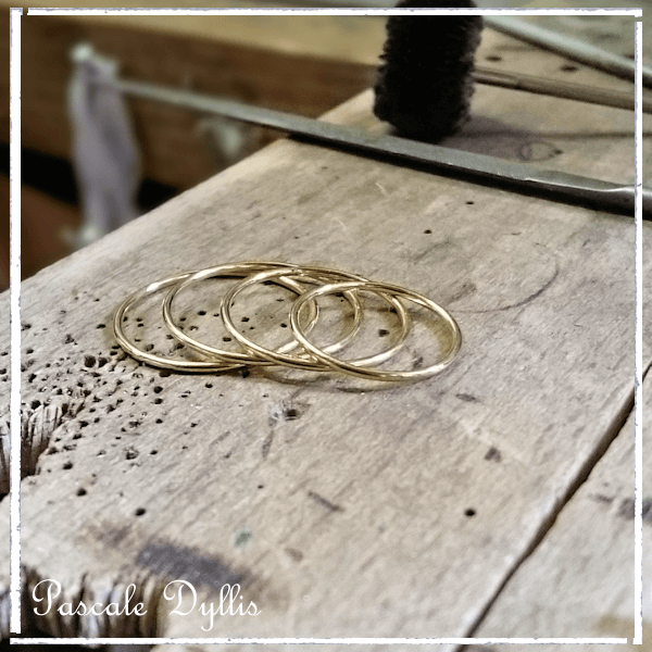 Lot De 3 Bagues Lucky Rings En Argent 925 Plaqué Or Avec Zircons - Taille 53 - 4.9g