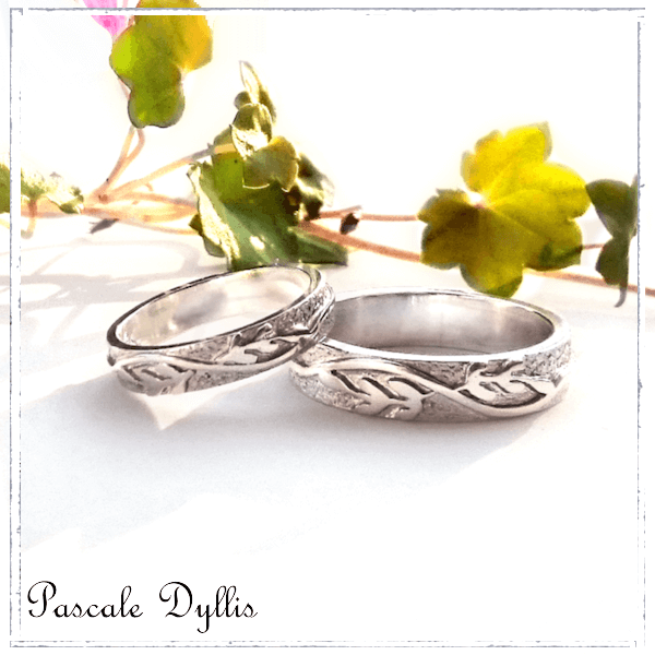 Alliances duo de brins olivier 4 et/ou 5mm Argent