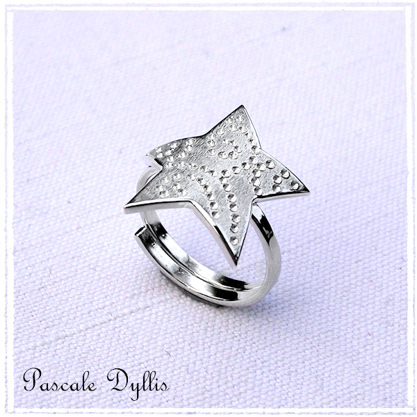 Bague étoile arabesque argent massif 925