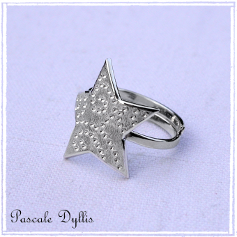 Bague étoile arabesque ajustable argent massif 925 - STARA