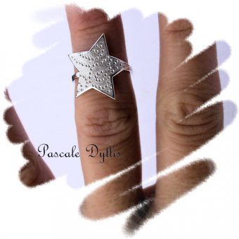 Bague étoile arabesque ajustable argent massif 925 - STARA