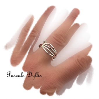 Bague large ajourée argent massif 925 - Bague NELIA