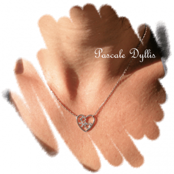 Collier sept coeurs chaine fine Argent massif 925 rhodié - Collier SWEETY