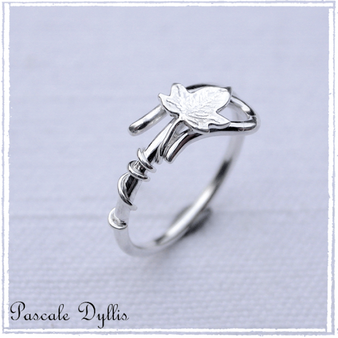 Bague de phalange elfique feuille de lierre Argent 925 ou or 750 - Bague Ivy phalange