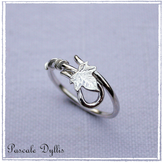 Bague de phalange elfique feuille de lierre Argent 925 ou or 750 - Bague Ivy phalange