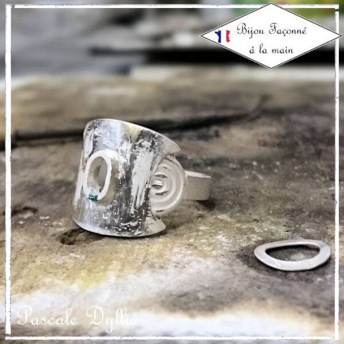 Bague large Médiévale Argent massif 925 et Améthyste - Cirsé