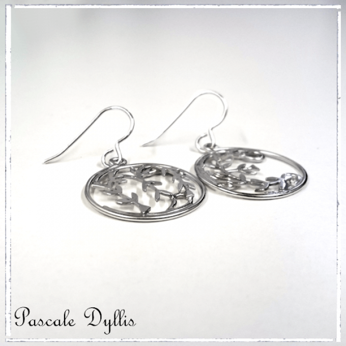 Boucles d'oreilles Uniques Lettres Brin d'olivier 