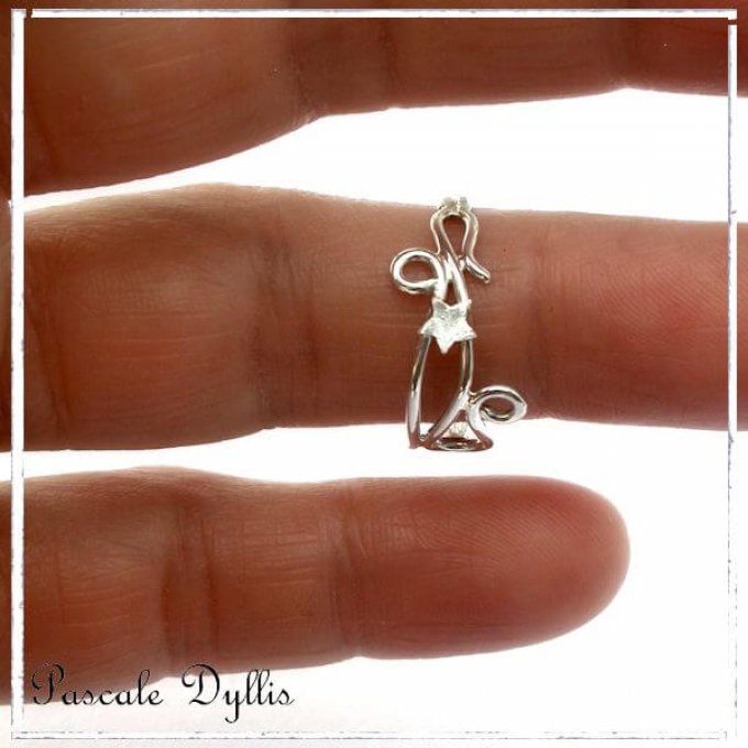 Bague fine une petite étoile Argent massif 925 - Bague LITTLE STAR