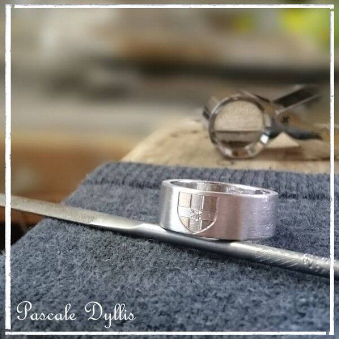 Bague argent personnalisé homme gravée 5 mm