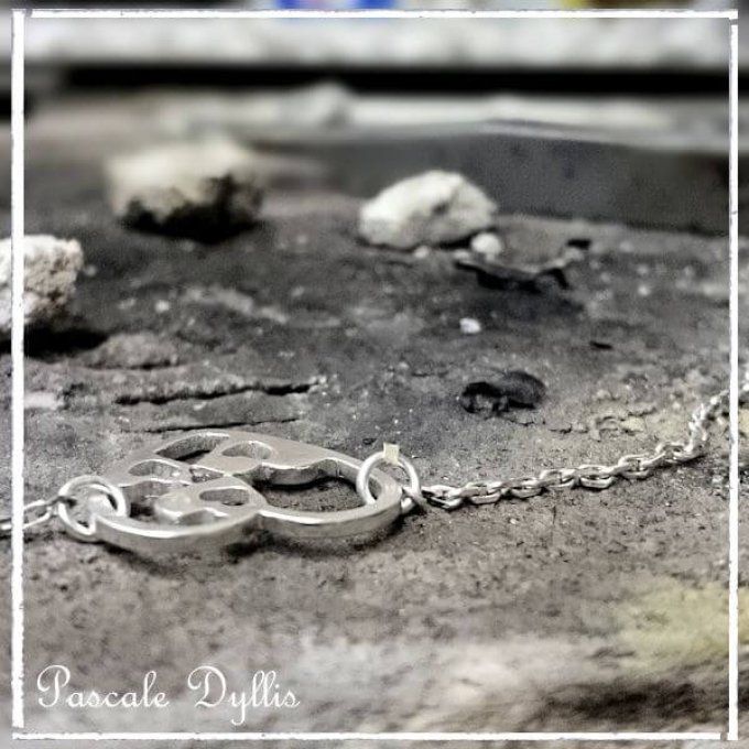 Bracelet 7 coeurs ajourés gravés Argent massif 925 rhodié - Bracelet SWEETY