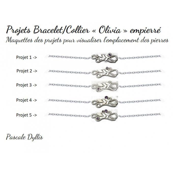 Projet Collier et/ou bracelet Olivia empierré argent massif rhodié